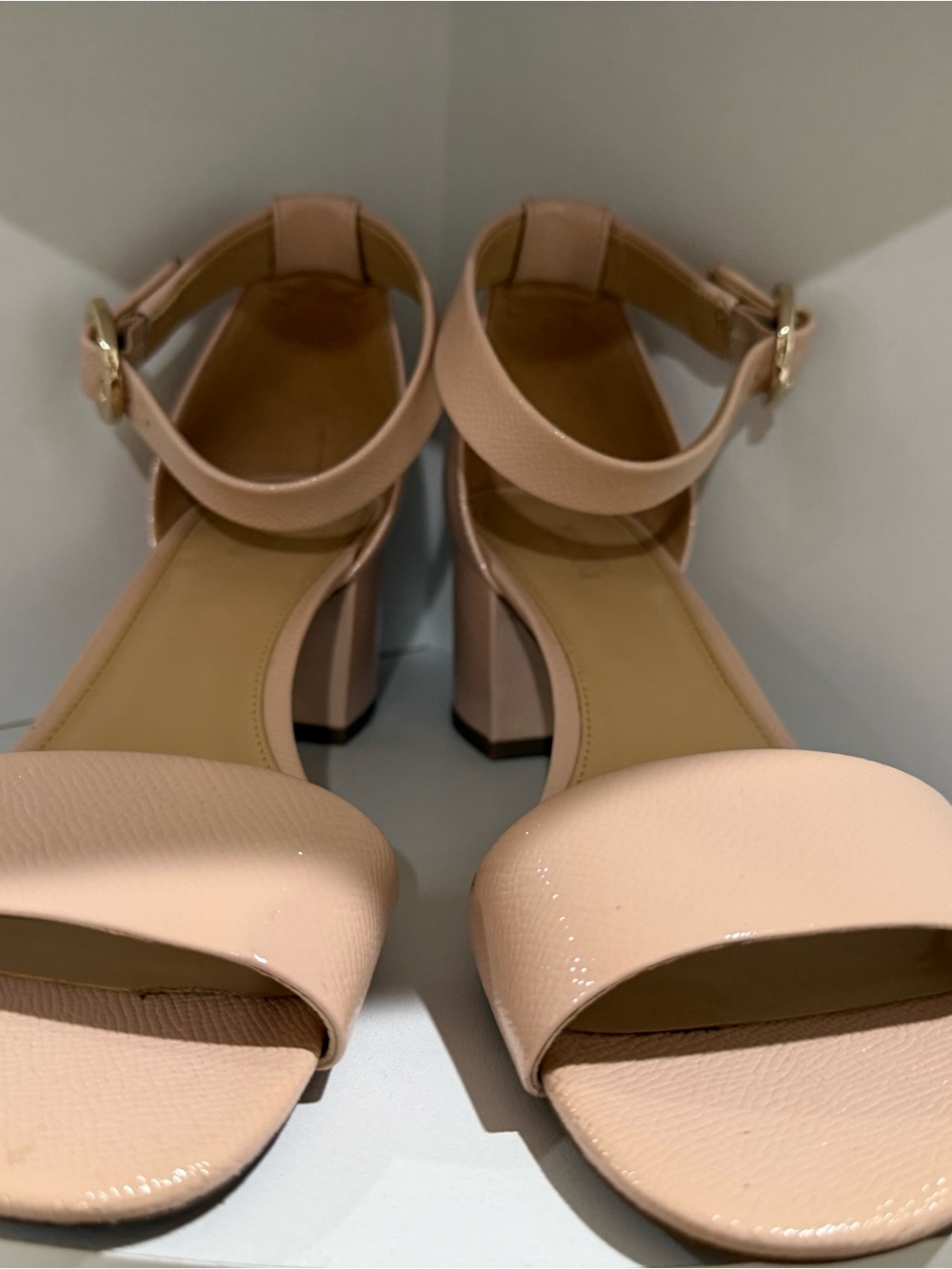 Michael Kors Blush Patent Block Heel Sandals